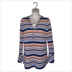 75.) Stripe Bell Sleeve Top